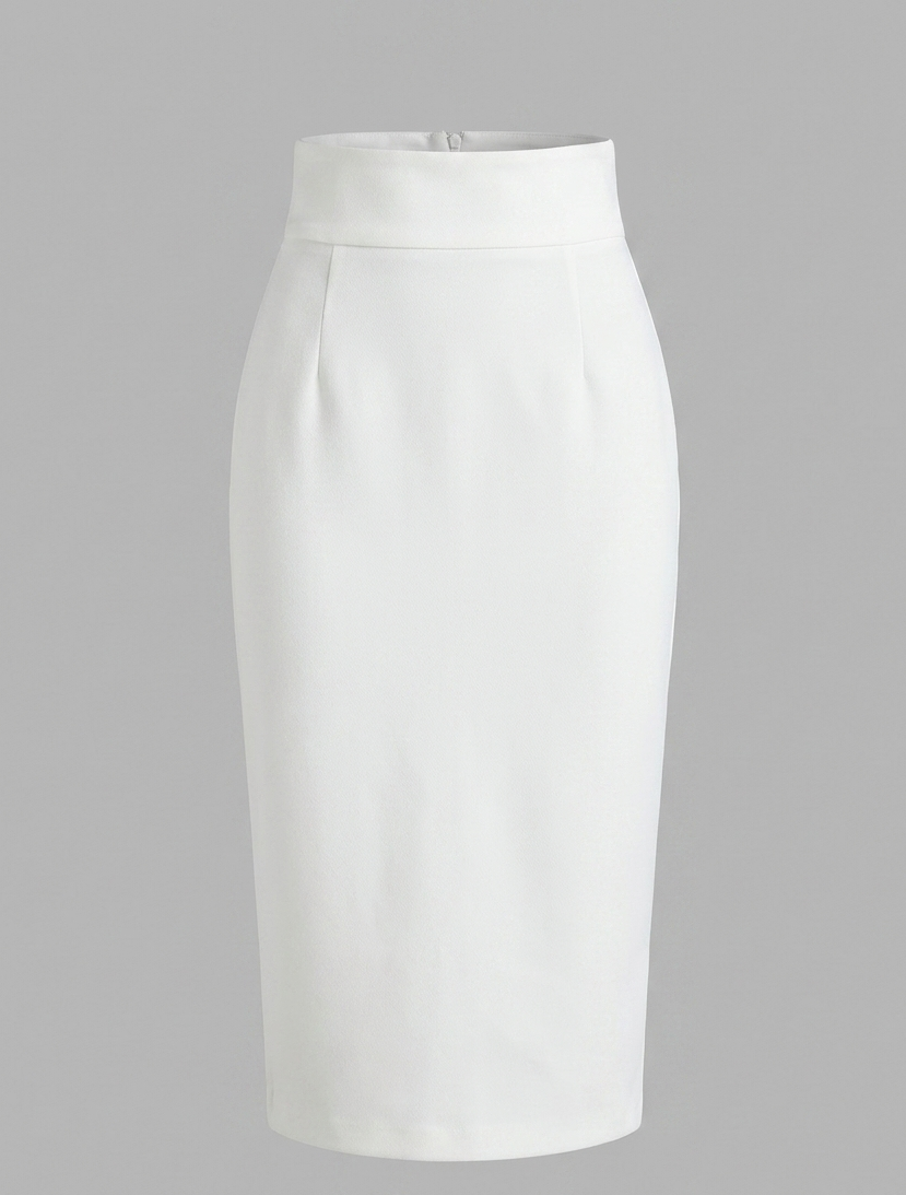 Blanc Silk-Wool Skirt