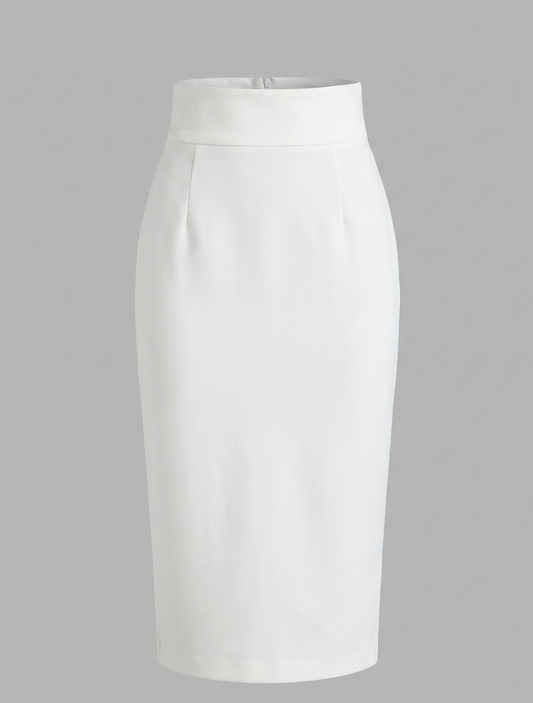 Blanc Silk-Wool Skirt