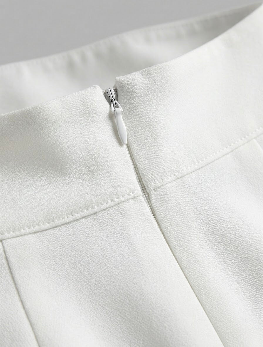 Blanc Silk-Wool Skirt